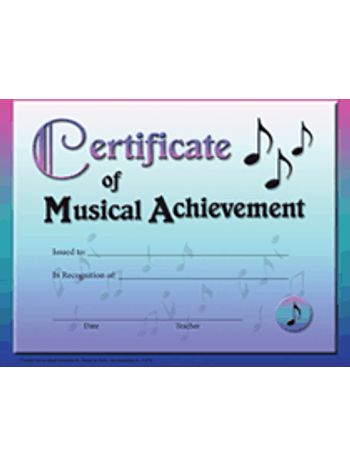 Certificate Of Musical Achievement